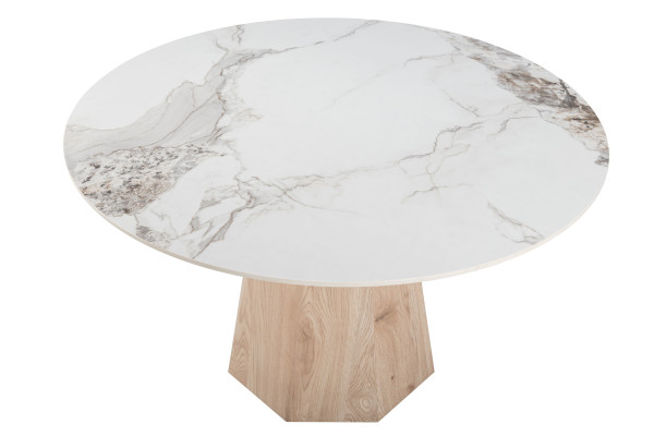 Керамический стол обеденный Vetro Mebel Квинто TM-300 Голден сенд - дуб-12