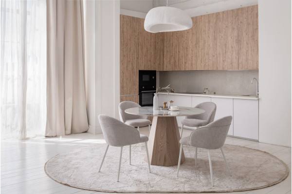 Керамический стол обеденный Vetro Mebel Квинто TM-300 Голден сенд - дуб-3