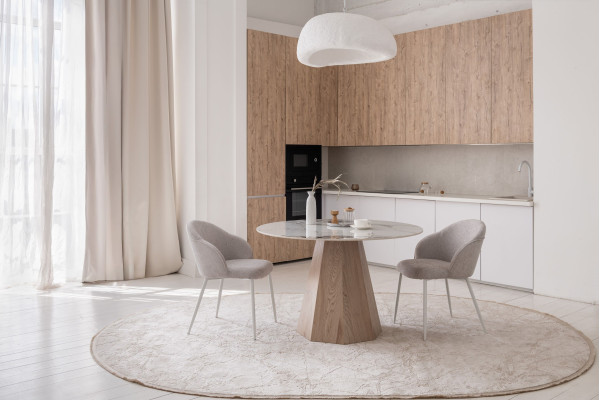 Керамический стол обеденный Vetro Mebel Квинто TM-300 Голден сенд - дуб-4