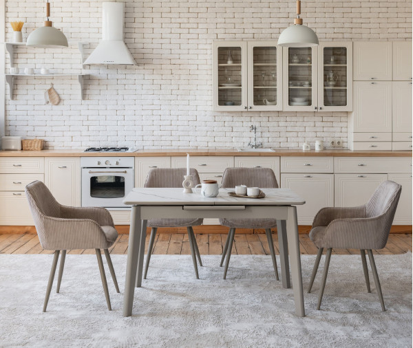 Раскладной обеденный cтол Vetro Mebel TM-76 Голден сенд-теплый песок-0