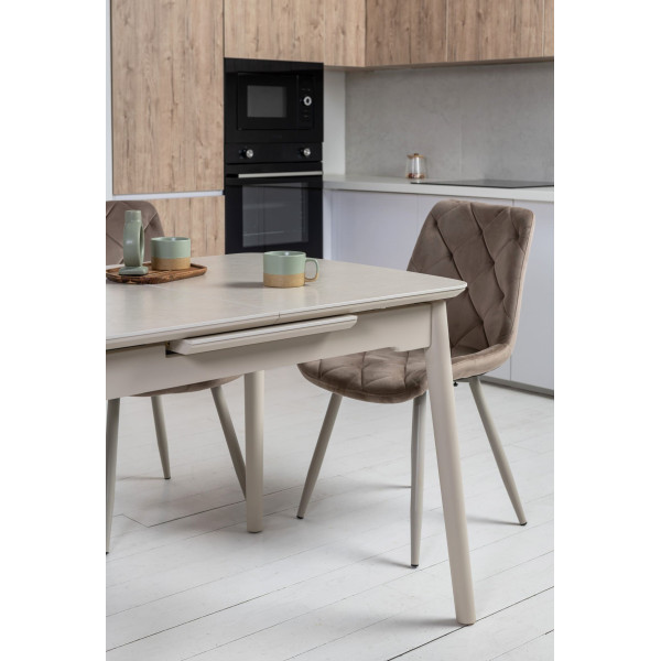 Керамический стол раскладной обеденный Vetro Mebel TM-76 Крема саббия/капучино-10