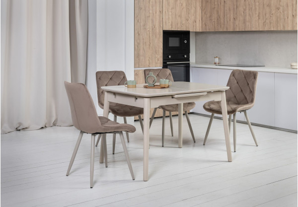 Керамический стол раскладной обеденный Vetro Mebel TM-76 Крема саббия/капучино-1