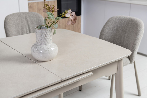 Керамический стол раскладной обеденный Vetro Mebel TM-76 Крема саббия/капучино-12