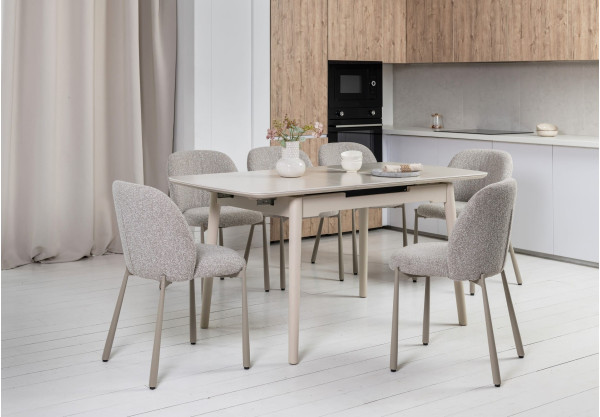 Керамический стол раскладной обеденный Vetro Mebel TM-76 Крема саббия/капучино-7