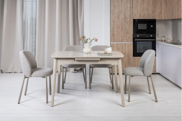 Керамический стол раскладной обеденный Vetro Mebel TM-76 Крема саббия/капучино-8