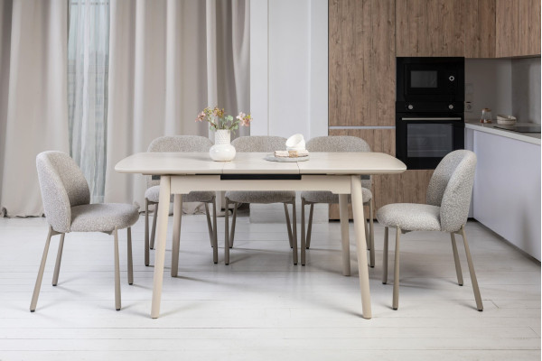 Керамический стол раскладной обеденный Vetro Mebel TM-76 Крема саббия/капучино-9