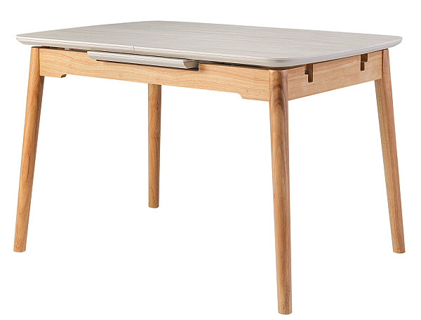 Керамічний стіл розкладний обідній Vetro Mebel TM-76 Травертін матовий-дуб-4