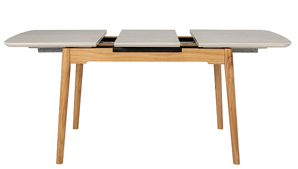 Керамічний стіл розкладний обідній Vetro Mebel TM-76 Травертін матовий-дуб-8