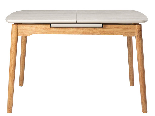 Керамічний стіл розкладний обідній Vetro Mebel TM-76 Травертін матовий-дуб-5