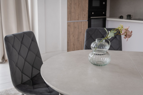 Керамічний стіл розкладний обідній Vetro Mebel TM-85 Бардиліо лайт-сірий-9