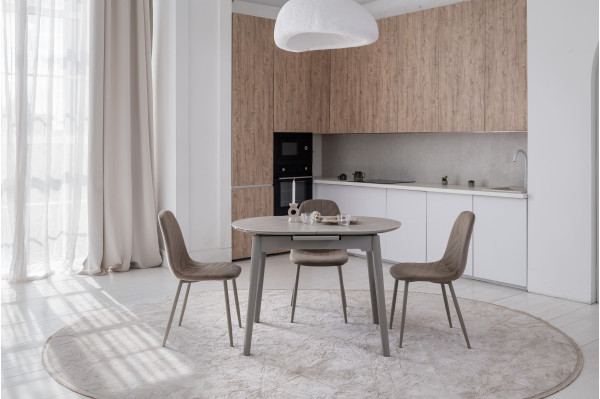 Керамічний стіл розкладний обідній Vetro Mebel TM-85 Бардиліо лайт-сірий-3