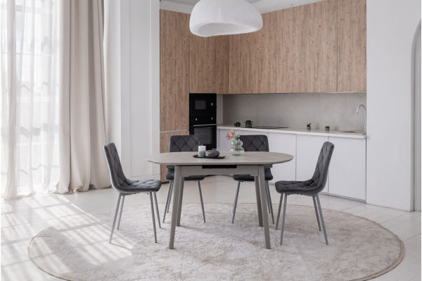 Керамічний стіл розкладний обідній Vetro Mebel TM-85 Бардиліо лайт-сірий-6