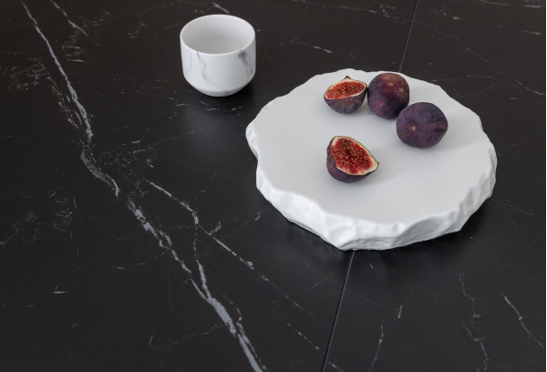 Керамический стол раскладной обеденный Vetro Mebel TM-85 Черный оникс/черный-6