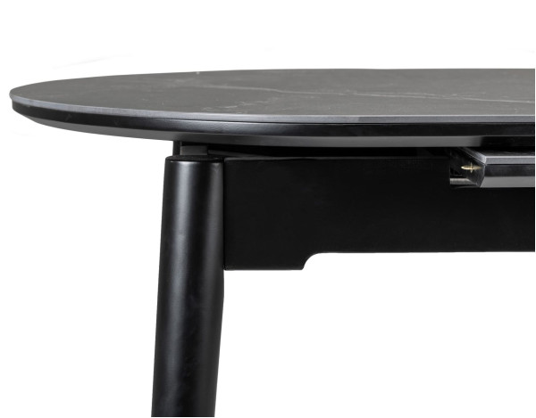 Керамический стол раскладной обеденный Vetro Mebel TM-85 Черный оникс/черный-17