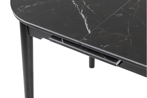 Керамический стол раскладной обеденный Vetro Mebel TM-85 Черный оникс/черный-19