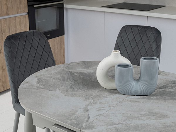 Керамічний стіл розкладний обідній Vetro Mebel TM-85 Ребекка грей-сірий-3