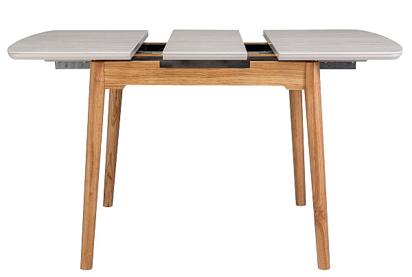 Керамічний стіл розкладний обідній Vetro Mebel TM-87-1 Травертін матовий - дуб-9