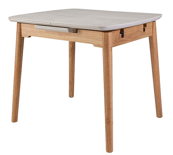 Керамічний стіл розкладний обідній Vetro Mebel TM-87-1 Травертін матовий - дуб-5