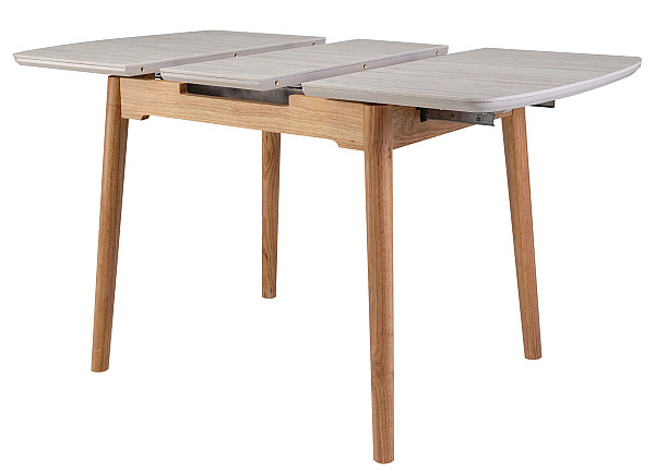 Керамічний стіл розкладний обідній Vetro Mebel TM-87-1 Травертін матовий - дуб-11