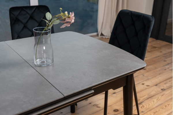 Керамический стол раскладной обеденный Vetro Mebel TM-87 Гриджио латте/черный-2