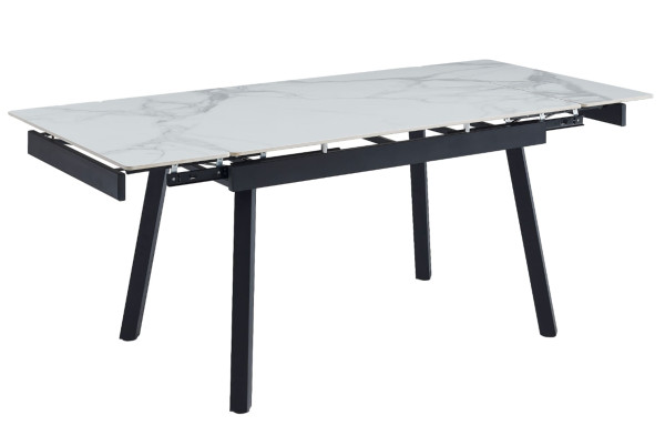 Керамічний стіл розкладний обідній Vetro Mebel TM-88-1 Вайт клауд-чорний-5