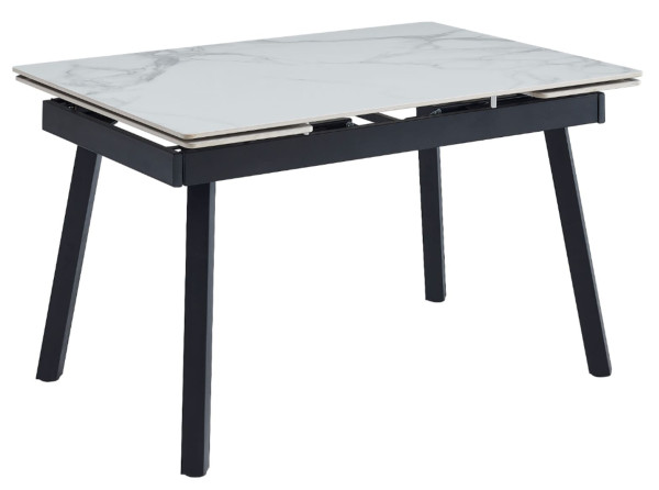 Керамічний стіл розкладний обідній Vetro Mebel TM-88-1 Вайт клауд-чорний-2