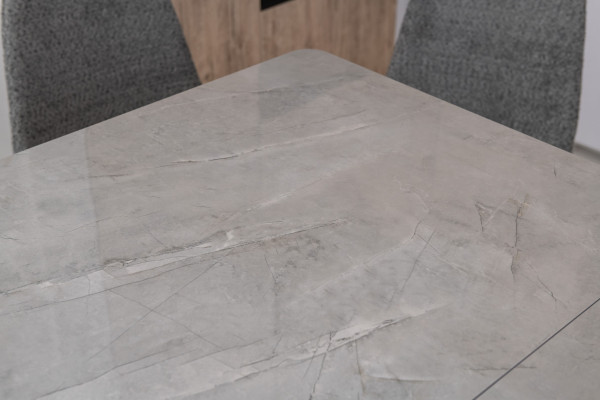 Керамічний стіл розкладний обідній Vetro Mebel TM-89 Калакатта мармур-чорний-6