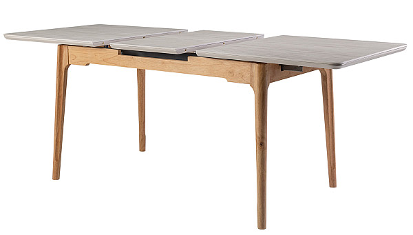 Керамічний стіл розкладний обідній Vetro Mebel TM-89 Травертін-дуб-12