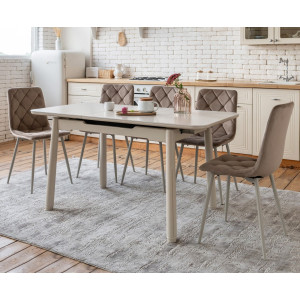 Керамический стол раскладной обеденный Vetro Mebel TM-92 Крема саббия/капучино