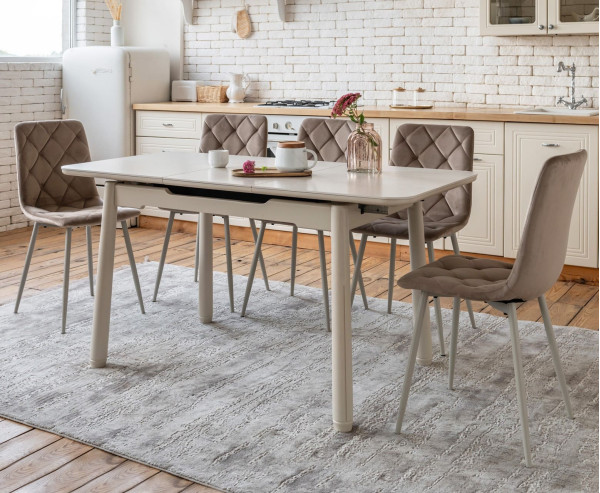 Керамический стол раскладной обеденный Vetro Mebel TM-92 Крема саббия/капучино-0