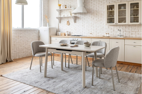 Керамический стол раскладной обеденный Vetro Mebel TM-92 Крема саббия/капучино-6