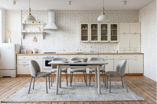 Керамический стол раскладной обеденный Vetro Mebel TM-92 Крема саббия/капучино-8