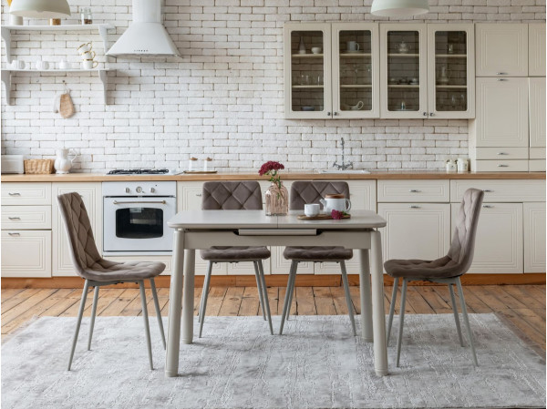 Керамический стол раскладной обеденный Vetro Mebel TM-92 Крема саббия/капучино-3