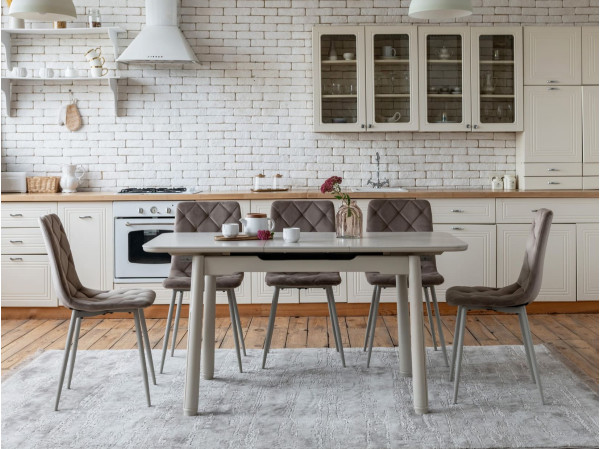 Керамический стол раскладной обеденный Vetro Mebel TM-92 Крема саббия/капучино-4