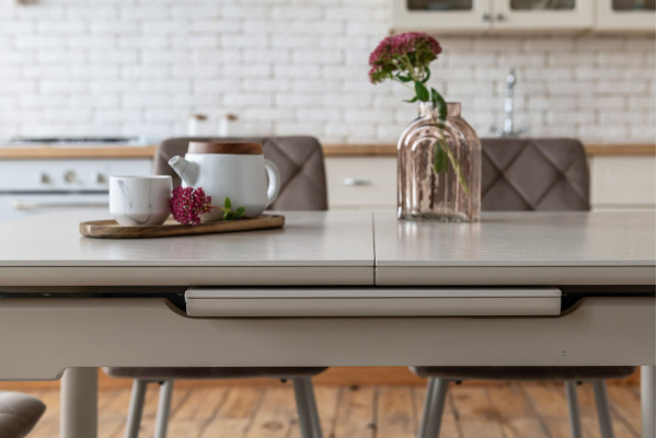 Керамический стол раскладной обеденный Vetro Mebel TM-92 Крема саббия/капучино-14