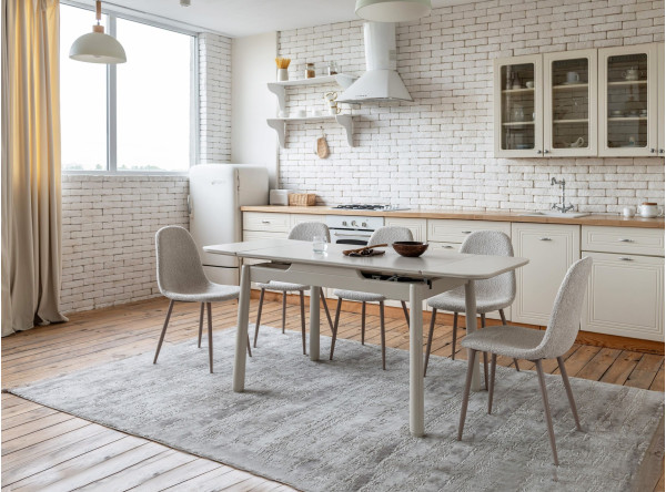 Керамический стол раскладной обеденный Vetro Mebel TM-93 Крема саббия/капучино-5