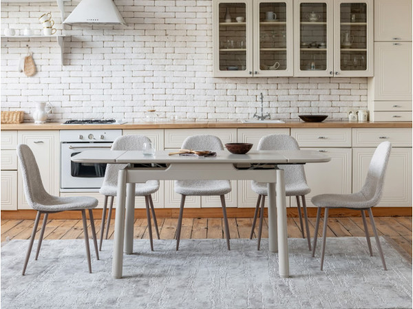 Керамический стол раскладной обеденный Vetro Mebel TM-93 Крема саббия/капучино-7