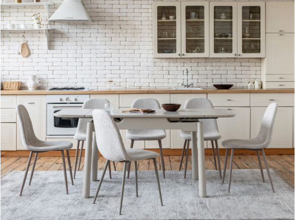 Керамический стол раскладной обеденный Vetro Mebel TM-93 Крема саббия/капучино-8