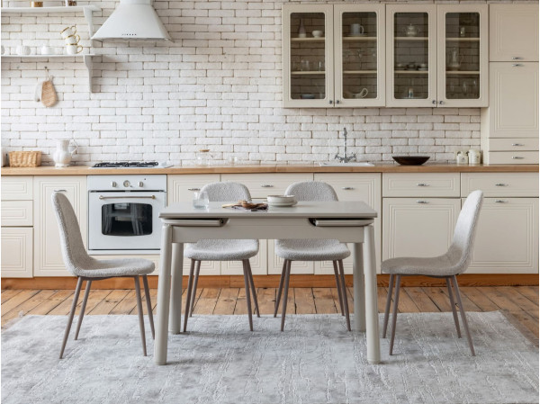 Керамический стол раскладной обеденный Vetro Mebel TM-93 Крема саббия/капучино-6