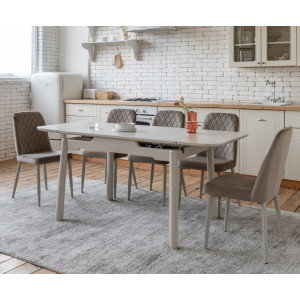 Керамический стол раскладной обеденный Vetro Mebel TM-93 Крема саббия/капучино