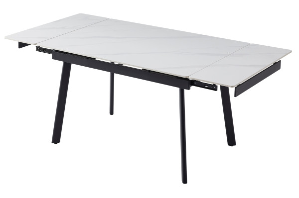 Керамічний стіл розкладний обідній Vetro Mebel TM-98-1 Білий мармур/чорний-9