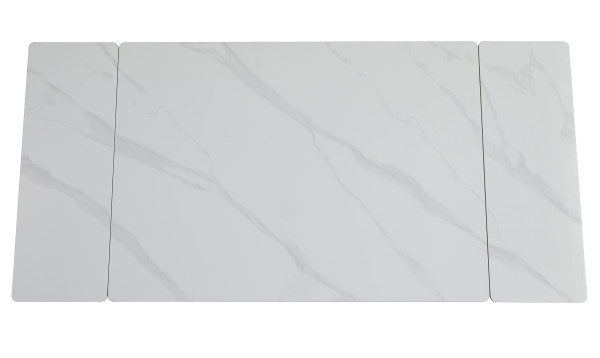 Керамічний стіл розкладний обідній Vetro Mebel TM-98-1 Білий мармур/чорний-10