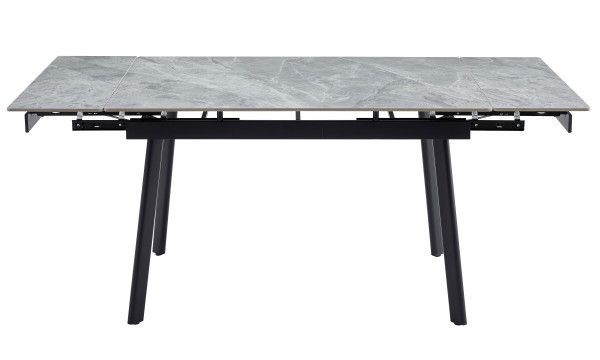 Керамічний стіл розкладний обідній Vetro Mebel TM-98-1 Б'янко карарра грей/чорний-9