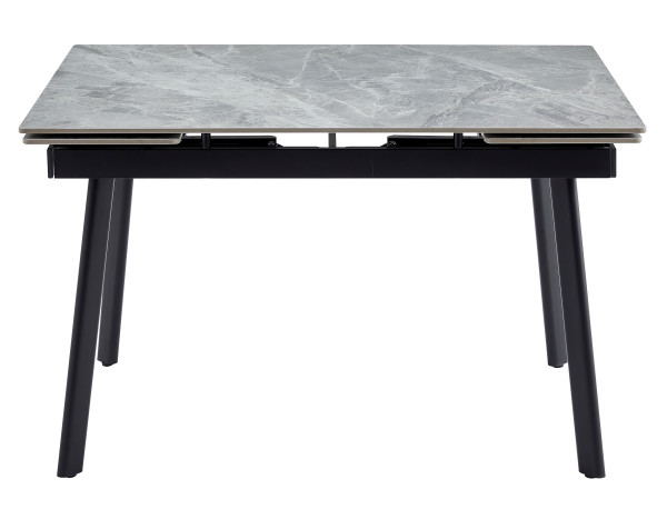 Керамічний стіл розкладний обідній Vetro Mebel TM-98-1 Б'янко карарра грей/чорний-7