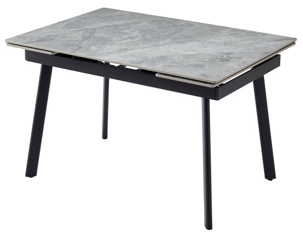 Керамічний стіл розкладний обідній Vetro Mebel TM-98-1 Б'янко карарра грей/чорний-8