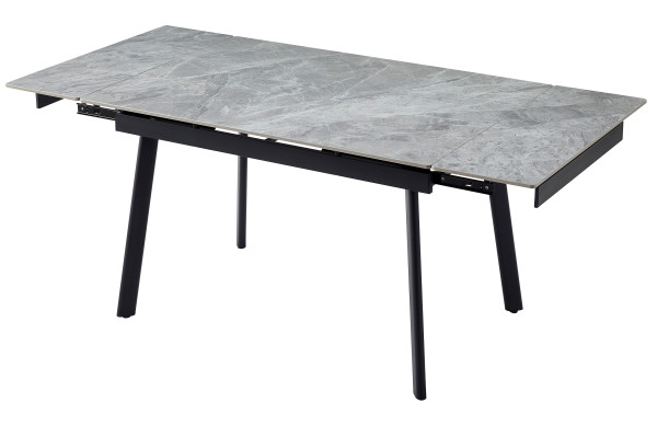 Керамічний стіл розкладний обідній Vetro Mebel TM-98-1 Б'янко карарра грей/чорний-10