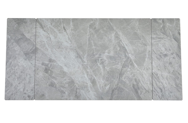 Керамічний стіл розкладний обідній Vetro Mebel TM-98-1 Б'янко карарра грей/чорний-11