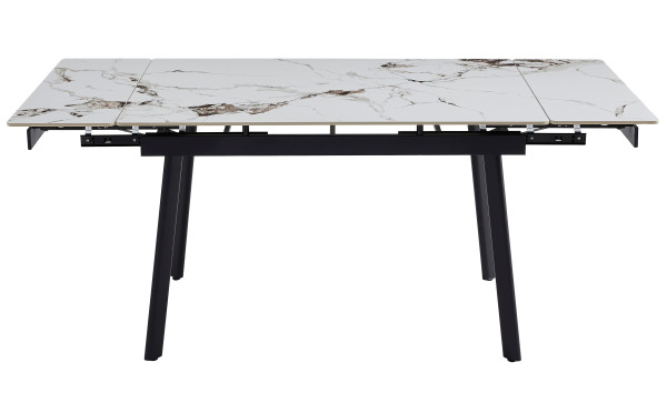 Керамічний стіл розкладний обідній Vetro Mebel TM-98-1 Панда вайт/чорний-10