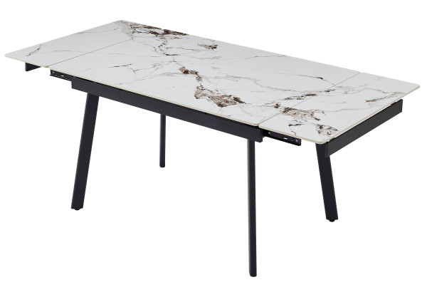 Керамічний стіл розкладний обідній Vetro Mebel TM-98-1 Панда вайт/чорний-11