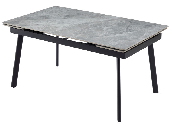 Керамічний стіл розкладний обідній Vetro Mebel TM-98 Б'янко карарра грей/чорний-8